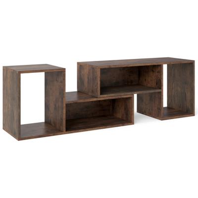 2-delige TV-kast Vrije Combinatie TV-tafel voor Televisies tot 60 inch TV-kast Koffie