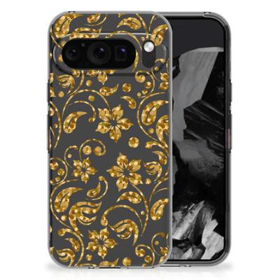 Google Pixel 9 Pro XL | TPU Case | Gouden Bloemen Google Pixel 9 Pro XL | TPU Case | Gouden Bloemen