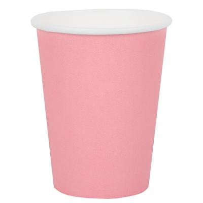 Santex feest/verjaardag bekertjes - 10x stuks - karton - roze - 270 ml