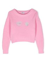 Chiara Ferragni Kids sweat à design brodé - Rose - thumbnail