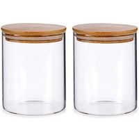 Set van 2x stuks glazen luxe keuken voorraadpotten/voorraadbussen 870 ml