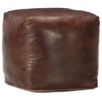 Poef 40x40x40 cm echt geitenleer donkerbruin