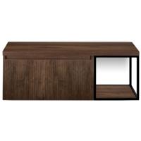 Frozen 3D Badmeubelset 120 cm - Greeplijst in Kleur - Zwart Frame - Wastafelbovenblad Dark Oak