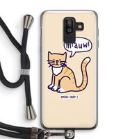 Miauw: Samsung Galaxy J8 (2018) Transparant Hoesje met koord