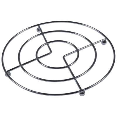 Pannen onderzetters - chroom metaal - Dia 17 cm - op kleine voetjes