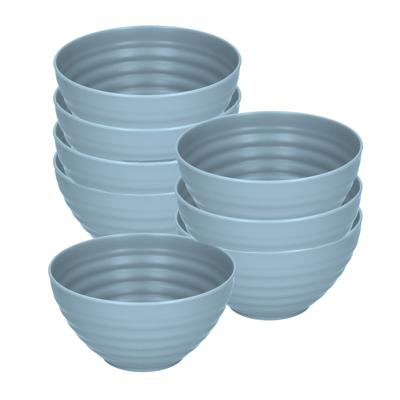 Plasticforte Soepkommen - 8x - D15 x H8 cm - blauw - kunststof - onbreekbaar - servies