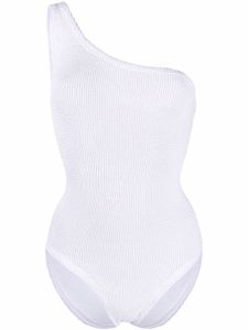 Hunza G maillot de bain Nancy asymétrique à une épaule - Blanc