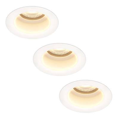 Set van 3 Mari LED inbouwspots verzonken - 4 Watt 345 lumen - 2700K warm wit - GU10 - Dimbaar - Rond - IP65 Waterdicht - Wit - Anti-glare