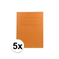 5x dossiermappen 24 x 35 cm oranje   -