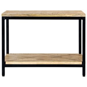 The Living Store Salontafel Industrieel - 60x60x45 cm - Mangohouten blad - Gepoedercoat ijzer