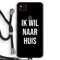 Ik wil naar huis - Zwart: Pixel 4a 5G Transparant Hoesje met koord