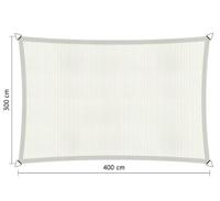 Rechthoek 3,00x4,00 m Arctic White - Shadow comfort