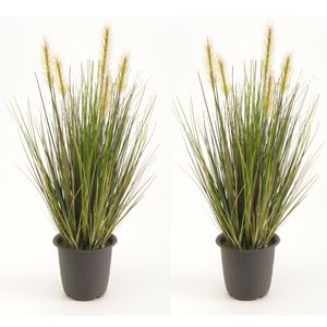 Set van 2x stuks kunstplanten groen gras sprieten 45 cm.