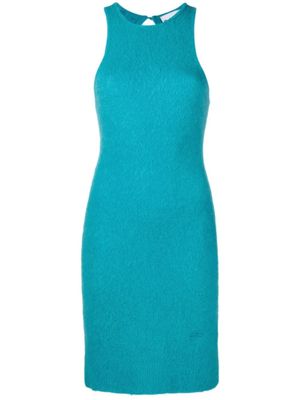 GANNI robe en maille à design sans manches - Bleu