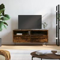 Tv-meubel 100x34,5x44,5 cm bewerkt hout gerookt eikenkleurig