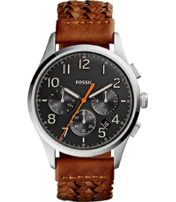Horlogeband Fossil FS5294 Leder Bruin 22mm