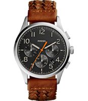 Horlogeband Fossil FS5294 Leder Bruin 22mm