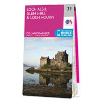 Wandelkaart - Topografische kaart 033 Landranger Loch Alsh, Glen Shiel & Loch Hourn | Ordnance Survey - thumbnail