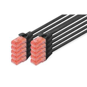 Digitus DK-1617-005-BL-10 RJ45 Netwerkkabel, patchkabel CAT 6 U/UTP 0.50 m Zwart 1 stuk(s)