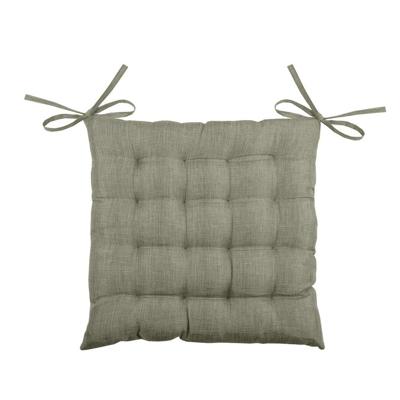Stof Textile stoelkussen BEA - groen - 40 x 40 x 4 cm - touwtjes sluiting - binnen/buiten
