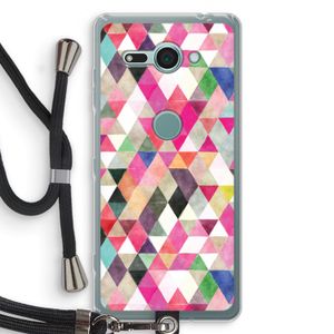 Gekleurde driehoekjes: Sony Xperia XZ2 Compact Transparant Hoesje met koord