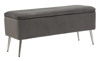 BANK MET OPBERGRUIMTE ZILVERKLEURIG CM 112X42X50