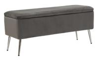 BANK MET OPBERGRUIMTE ZILVERKLEURIG CM 112X42X50