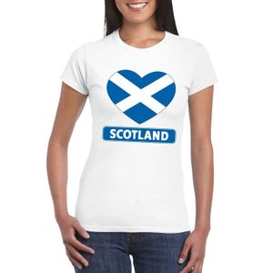 Schotland hart vlag t-shirt wit dames