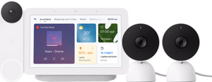 Google Nest Cam Indoor Wired 2-pack + Nest Deurbel + Nest Hub 2