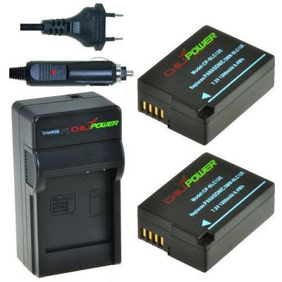 2 x DMW-BLC12 accu's voor Panasonic - inclusief oplader en autolader - Origineel ChiliPower