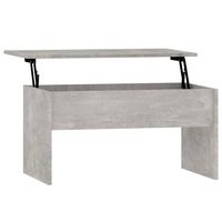 The Living Store Salontafel Lift-Top - Bewerkt hout - 80x50.5x41.5cm - Betongrijs - thumbnail