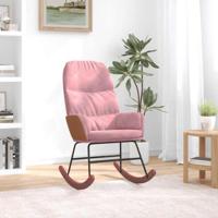 Schommelstoel fluweel roze