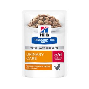 Hill's c/d - Urinary Stress - Feline - Kip - maaltijdzakje 24x 85 gr