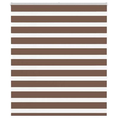 VidaXL Zebra rolgordijn 135x150 cm stofbreedte 130,9cm polyester bruin