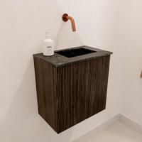 Toiletmeubel Mondiaz Joya Dlux | 40 cm | Meubelkleur Walnut | Faye wastafel Lava Wasbak Rechts | Zonder kraangat(en)