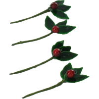 Kersttakje | 3 blaadjes 1 besje | klein | PP | 150 stuks