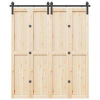 Doos met onderdelen voor schuifdeur 183 cm staal zwart