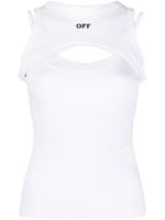 Off-White logo-print cut-out tank top - Blanc - thumbnail