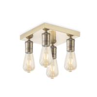 Opbouwspot Nitro 4 - incl. dimbare LED lamp - messing