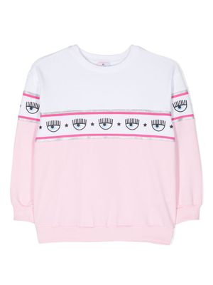 Chiara Ferragni Kids sweat à motif Eyelike - Rose