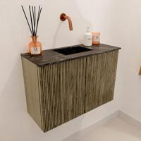 Toiletmeubel Mondiaz Joya Dlux | 60 cm | Meubelkleur Dusk | Faye wastafel Lava Wasbak Midden | Zonder kraangat(en)