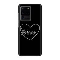 Forever heart black: Volledig geprint Samsung Galaxy S20 Ultra Hoesje