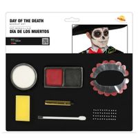 Schmink setje Day of the Dead - sugar skull make-up verkleed set - Halloween/Carnaval accessoires - thumbnail