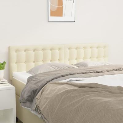 Hoofdborden 2 st 72x5x78/88 cm kunstleer crèmekleurig