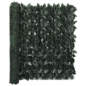 VidaXL Balkonscherm met donkergroene bladeren 300x100 cm