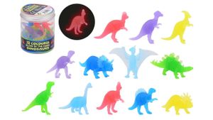 Glow in the dark gekleurde dino s in koker