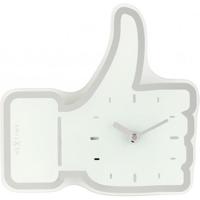 NeXtime klok 5185wi mini thumbs up, 20.5x21 cm, wall, white/ silver