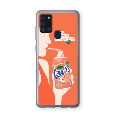 Peach please!: Samsung Galaxy A21s Transparant Hoesje