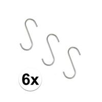 Benson S-haken / ophanghaken - 6x stuks - metaal - ophanghaakjes