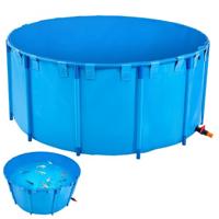 VEVOR PVC-visvijver, 5000 liter, opvouwbaar koi-aquarium, rond aquarium met stevig frame en aftapkraan, voor aquacultuur, koi-kweek en irrigatie (blauw)